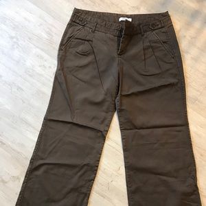 Express brown wide leg style pants with pleats